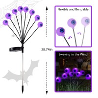 Halloween Decorations Outdoor Lights 4 Pack 32Led Solar Halloween Scary Eyeball Pathway Lights Swaying By Wind Waterproof Sol