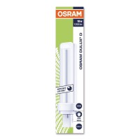 Osram Pack Of 10 Compact Fluorescent Lamps Dulux D 18 Watt 840 4000 Kelvin Neutral White/Cold White G24D-2 2 Pin | Lumilux Cool White