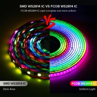 Btflighting Fcob Ws2814 Ic Rgbw 4000K Cob Led Strip Ul Listed Flexible High Density Uniform Chasing Color Light 164Ft Dc24V 78