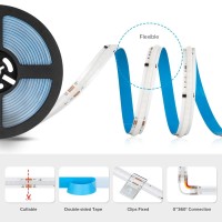 Btflighting Fcob Ws2814 Ic Rgbw 4000K Cob Led Strip Ul Listed Flexible High Density Uniform Chasing Color Light 164Ft Dc24V 78