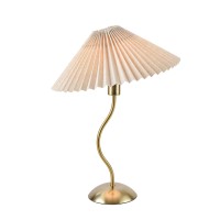 Kunjoulam Small Pleated Table Lamp Bedside Nightstand Lamp With Beige Lampshade Morden Mini Lamp For Bedroom Home Office Decor