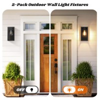 Outdoor Wall Light Fixtures Exterior Waterproof Lanterns Black Porch Lights With Glass Shade Sconces Wall Mount Lighting With