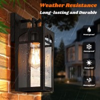 Outdoor Wall Lanterns Exterior Waterproof Matte Black Wall Light Fixtures Sconces Wall Lighting With Clear Glass Shade Antir