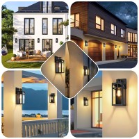 Outdoor Wall Lanterns Exterior Waterproof Matte Black Wall Light Fixtures Sconces Wall Lighting With Clear Glass Shade Antir