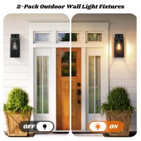 Outdoor Wall Lanterns Exterior Waterproof Matte Black Wall Light Fixtures Sconces Wall Lighting With Clear Glass Shade Antir