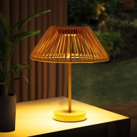 Solar Lamp Outdoor Indoor Rattan Table Lights, Brightness Led Outdoor Lights Solar Powered Waterproof, Upgrade Solar Panels Desk Lamp For Outside Patio Garden Yard Bedroom Living Room Tabletop (Brown)