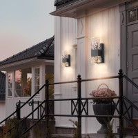 Camuucci Dusk To Dawn Outdoor Wall Lights Set Of 2, Outside Lights For House 3000K Led Waterproof Porch Light Modern Exterior Light Fixture For Doorway Hallway Garden Patio Living Room.