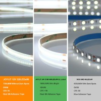 Joylit 12V Cob White Led Strip Lights Waterproof 20Ft6M 320Ledsm Uniform Flexible 6000K Cool White Tape Light For Cabinets Sh