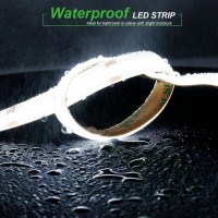 Joylit 12V Cob White Led Strip Lights Waterproof 20Ft6M 320Ledsm Uniform Flexible 6000K Cool White Tape Light For Cabinets Sh