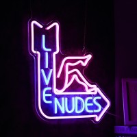 Live Nudes Neon Sign Cool Led Sign Pink Blue Neon Sign Live Nudes Neon Signs For Wall Decor Room Decor Dimmable Usb Powered Le