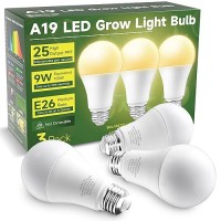 Unilampro Grow Light Bulbs A19 Plant Light Bulbs Full Spectrum Light Bulb Grow Bulbs E26 Base 9W Plant Grow Light Bulbs 100W