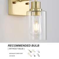 Jodauirt Bathroom Light Fixtures Set Of 2 Brushed Gold Vanity Lights With Glass Shade Farmhouse Modern Wall Sconces For Mirror