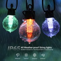 100Ft Outdoor String Lights Dimmable With Rgb Warm White, G40 Led Patio Lights With 50 Waterproof Bulbs Remote Control With 8 Modes Color Hanging Lights For Porch Bistro Backyard Gardenparty