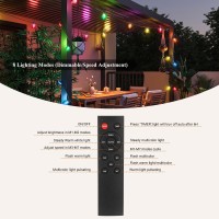 100Ft Outdoor String Lights Dimmable With Rgb Warm White, G40 Led Patio Lights With 50 Waterproof Bulbs Remote Control With 8 Modes Color Hanging Lights For Porch Bistro Backyard Gardenparty