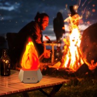 Flame Night Light 1200Mah Flickering Flame Lamp 3 Mode Flameless Candles With Flickering Flame Usb Rechargeable Campfire Night L