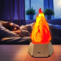 Flame Night Light 1200Mah Flickering Flame Lamp 3 Mode Flameless Candles With Flickering Flame Usb Rechargeable Campfire Night L