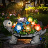 Linkax Gifts For Mothers Day Mom Gifts For Women Grandma Wife, Solar Turtle Garden Statues Outdoor Decor Birthday Gifts For Mom From Daughter, Tortoise Figurine Garden Decor For Outside Yard Patio