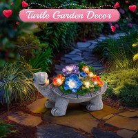 Linkax Gifts For Mothers Day Mom Gifts For Women Grandma Wife, Solar Turtle Garden Statues Outdoor Decor Birthday Gifts For Mom From Daughter, Tortoise Figurine Garden Decor For Outside Yard Patio