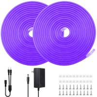 Icreating 32.8Ft Led Neon Rope Lights Purple, Neon Led Lights Flexible 12V Indoor Squiggly Rope Lights For Wall Outdoor Bendable Led Light Strip Waterproof Flex Led Neon Light For Bedroom, Mirror