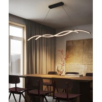 Stomee Modern Led Pendant Lamp Dining Room Dimmable Pendant Lamp Dining Table Black, Living Room Kitchen Hanging Lamp Modern Creative Designer Chandelier Office Lights Ceiling Light (Black, 47.2In)