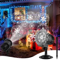 Snowflake Projector Lights,Christmas Snowflake Light Projector,Hd Snowfall Projector Lights Outdoor Ip65 Waterproof For House 180Rotation Led Holiday Light Projector For Xmas Holiday, Party, Wedding