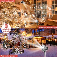 Snowflake Projector Lights,Christmas Snowflake Light Projector,Hd Snowfall Projector Lights Outdoor Ip65 Waterproof For House 180Rotation Led Holiday Light Projector For Xmas Holiday, Party, Wedding