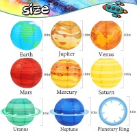 Space Planet Paper Lanterns 8Pcs Solar System Hanging Decor Out Of This World Outer Space Party Decorations For Kids Astronaut T