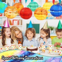 Space Planet Paper Lanterns 8Pcs Solar System Hanging Decor Out Of This World Outer Space Party Decorations For Kids Astronaut T