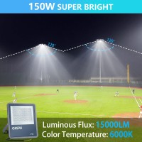 Chispa Led Flood Light Outdoor, 1 Pack 3000Lm 150W Super Bright Security Lights, Ip66 Waterproof Led Work Light, 6000K Outdoor Flood Lights, For Yard, Garage, Garden, Playground, Arena, Lawn