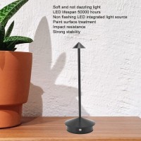 Cordless , Portable 3600Mah Battery Operated Led Desk Lamp With 3 Color Temp, Infinite Dimmable Table Light For Living Room, Restaurant, Couple Dinner, Usb Rechargeable