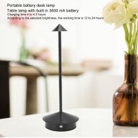 Cordless , Portable 3600Mah Battery Operated Led Desk Lamp With 3 Color Temp, Infinite Dimmable Table Light For Living Room, Restaurant, Couple Dinner, Usb Rechargeable