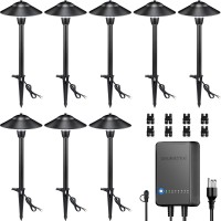 Sunvie Led Low Voltage Landscape Lights With 60W Transformer Low Voltage Pathway Lights Landscape Lighting Kit 3000K Waterproof Aluminum Landscape Path Lights With Connectors For Walkway Yard Garden