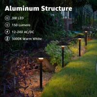 Sunvie Led Low Voltage Landscape Lights With 60W Transformer Low Voltage Pathway Lights Landscape Lighting Kit 3000K Waterproof Aluminum Landscape Path Lights With Connectors For Walkway Yard Garden