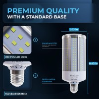 Bluestars 2-Pack (Super Bright) 60W Led Corn Light Bulbs E26/E27 Medium Base 4200 Lumens (550W Equivalent) Cool White 5000K, For Homes, Outdoors, Commercial, Warehouses, Garage & Backyard Lighting