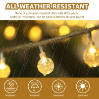 Uominy String Lights For Outside,100 Led 33Ft Crystal Globe Waterproof Fairy Lights Outdoor Lights, Twine Style Remote Control Headlight Beads For Plug In Fairy Lights For Garden Patio Party Bedroom