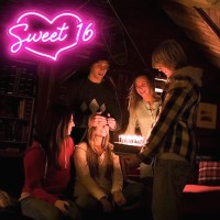 Attneon Sweet 16 Neon Sign For Wall Decor Sweet 16 Led Light With Usb Interefece Sweet 16 Light Up Sign For Birthday Party Sweet