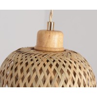 Hchunqjor Bamboo Pendant Light Fixture Onelight Adjustable Boho Basket Handmade Woven Mini Pendant Lighting For Kitchen Island