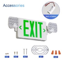 Cm Mzy Led Exit Sign With Emergency Lights Exit Sign Lights With Battery Backup Green Letter Emergency Exit Sign Lights With Tw