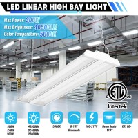 Led Linear High Bay Shop Light 2Pack 5000K Daylight 300W 40500Lm 010V Dimmable Adjustable Tilt Hanging Led Shop Light Fixtur