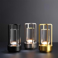 2024 New Portable Lumison Crystal Lantern Table Lamp 3 Colors Rechargeable Cordless Led Lights For Indoor Outdoor (Gold)