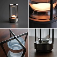 2024 New Portable Lumison Crystal Lantern Table Lamp 3 Colors Rechargeable Cordless Led Lights For Indoor Outdoor (Gold)