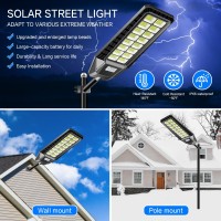 Adewalk Solar Street Light 3200W Solar Street Lights Outdoor Waterproof 120000 Lumens Solar Lights Outdoor With Dusk To And Re