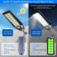 Adewalk Solar Street Light 3200W Solar Street Lights Outdoor Waterproof 120000 Lumens Solar Lights Outdoor With Dusk To And Re