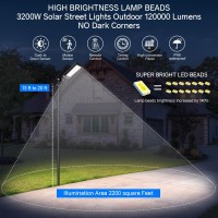 Adewalk Solar Street Light 3200W Solar Street Lights Outdoor Waterproof 120000 Lumens Solar Lights Outdoor With Dusk To And Re