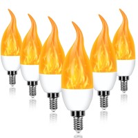 Kestnsee E12 Led Flickering Candelabra Flame Effect Light Bulbs Upgrade Flicker Candelabra Torch Fire Effect Lights Bulbs For