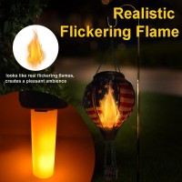 Teyigarden Flag Hot Air Balloon Solar Lantern Glass Solar Hot Air Balloon Lantern With Flame Waterproof Solar Hot Air Balloon F