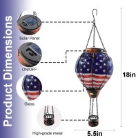 Teyigarden Flag Hot Air Balloon Solar Lantern Glass Solar Hot Air Balloon Lantern With Flame Waterproof Solar Hot Air Balloon F