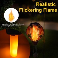 Teyigarden Hot Air Balloon Solar Lantern Glass Solar Hot Air Balloon Lantern With Flame Waterproof Hanging Balloon Outdoor Sola