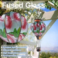 Teyigarden Hot Air Balloon Solar Lantern Glass Solar Hot Air Balloon Lantern With Flame Waterproof Hanging Balloon Outdoor Sola