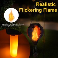 Teyigarden Solar Hot Air Balloon Lantern With Flame Colorful Solar Hot Air Balloon Flickering Flame Hanging Garden Light Waterp